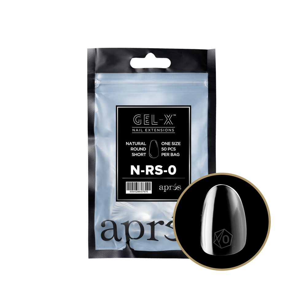 Aprés GEL-X® Natural Round Short Refill Bag (50pcs) - Size 0