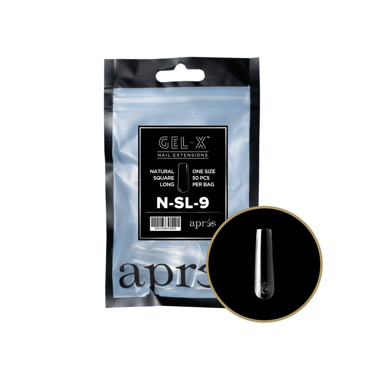 Aprés GEL-X® Natural Square Long Refill Bag (50pcs) - Size 9