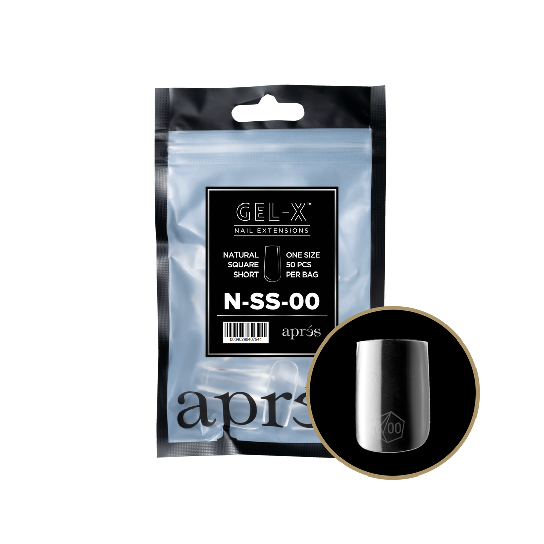 Aprés GEL-X® Natural Square Short Refill Bag (50pcs) - Size 00