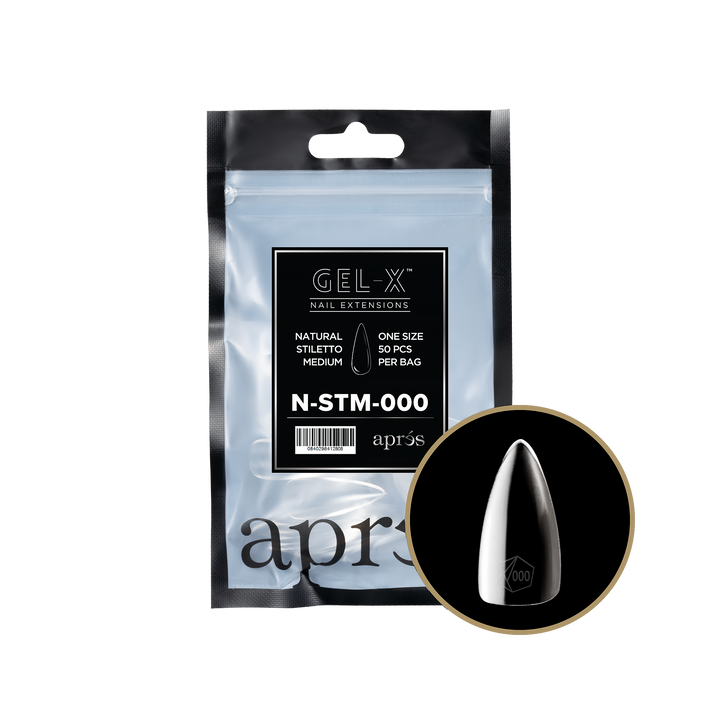 Aprés GEL-X® Natural Stiletto Medium Refill Bag (50pcs) - Size 000