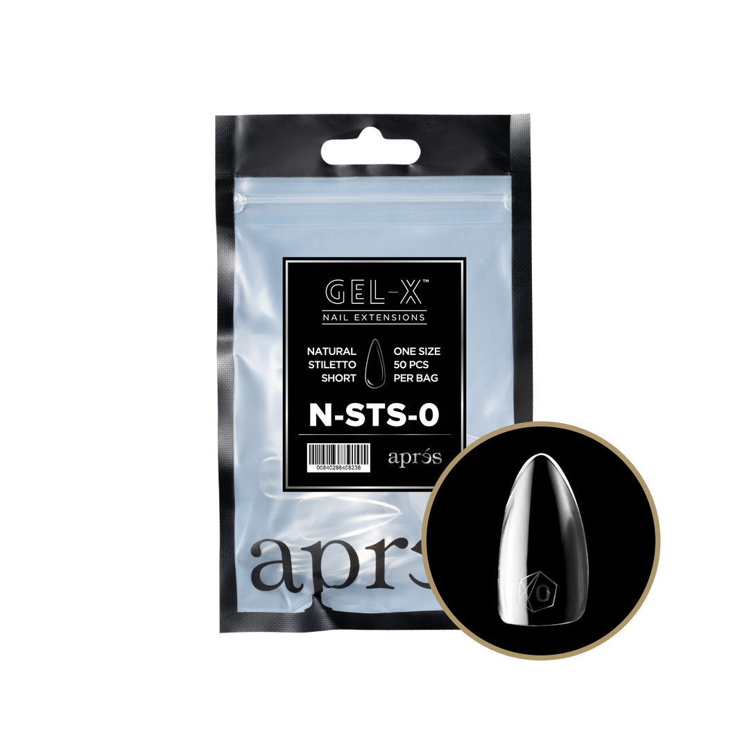 Aprés GEL-X® Natural Stiletto Short Refill Bag (50pcs) - Size 0