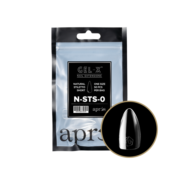 Aprés GEL-X® Natural Stiletto Short Refill Bag (50pcs) - Size 0