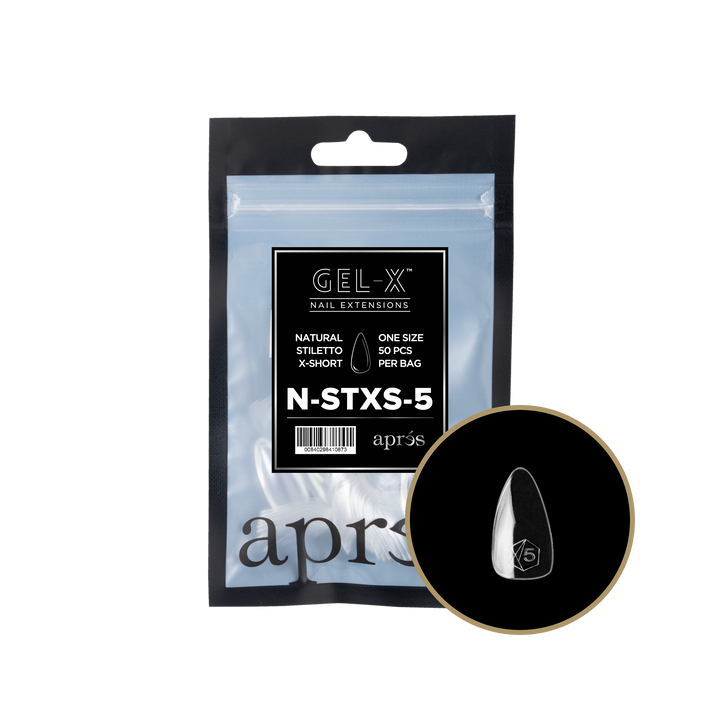 Aprés GEL-X® Natural Stiletto Extra Short Refill Bag (50pcs) - Size 5