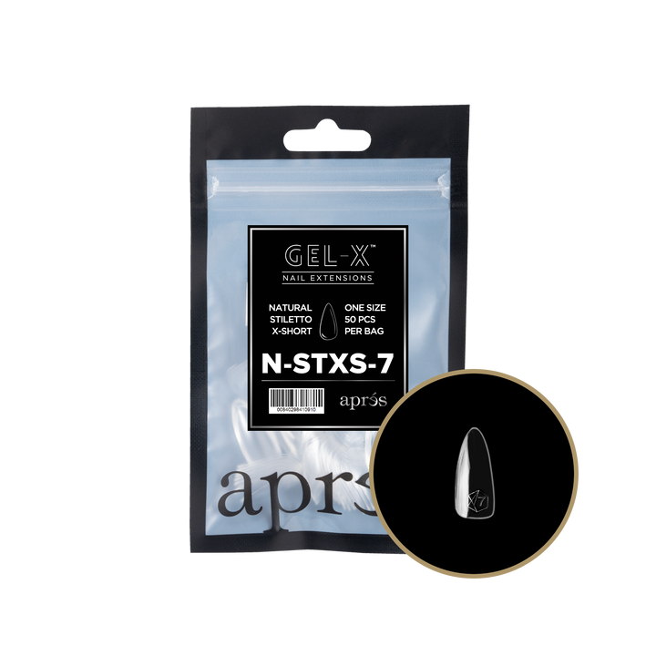 Aprés GEL-X® Natural Stiletto Extra Short Refill Bag (50pcs) - Size 7