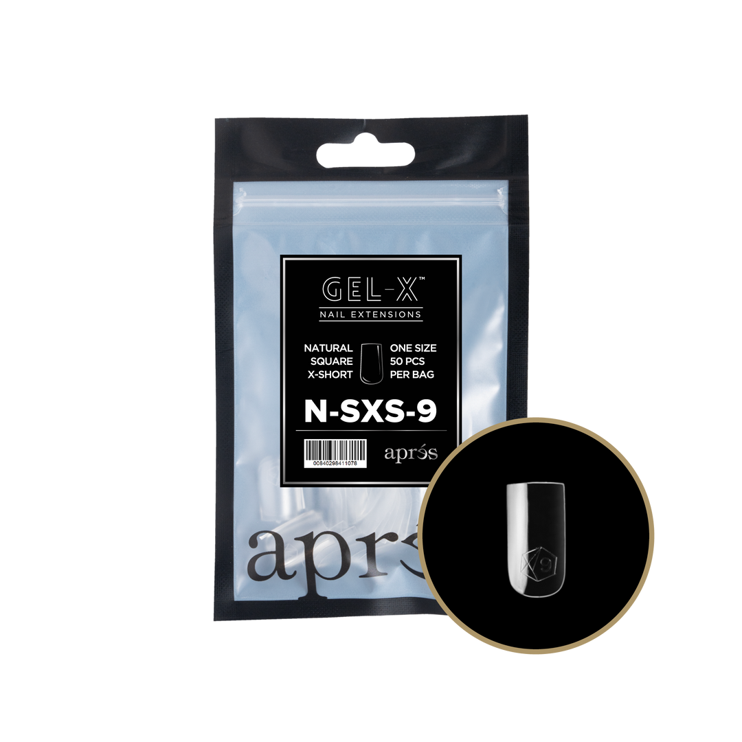 Aprés GEL-X® Natural Square Extra Short Refill Bag (50pcs) - Size 9