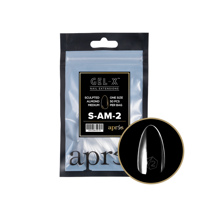 Aprés GEL-X® Sculpted Almond Medium Refill Bag (50pcs) - Size 2