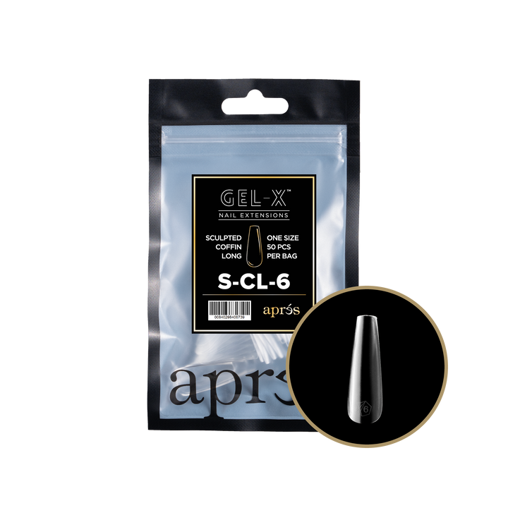 Aprés GEL-X® Sculpted Coffin Long Refill Bag (50pcs) - Size 6