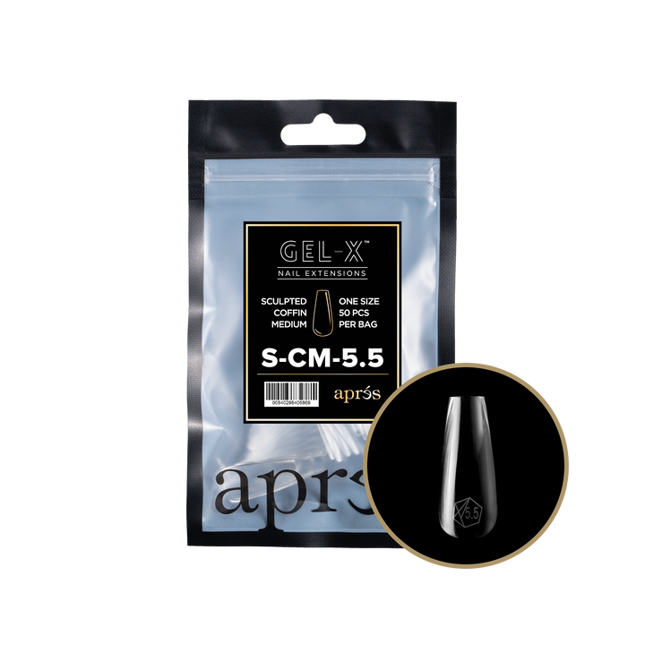 Aprés GEL-X® Sculpted Coffin Medium Refill Bag (50pcs) - Size 5.5