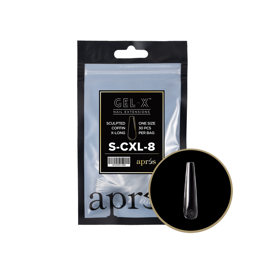Aprés GEL-X® Sculpted Coffin Extra Long Refill Bag (30pcs) - Size 8