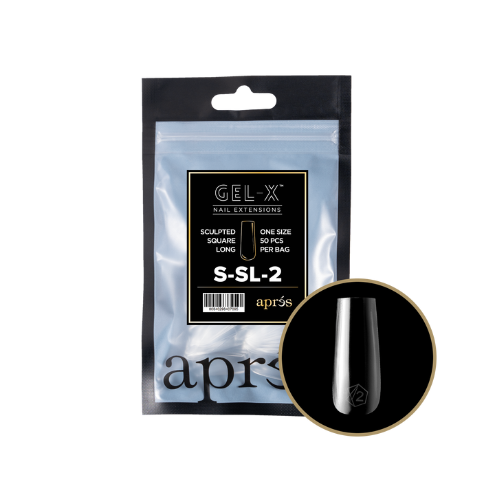 Aprés GEL-X® Sculpted Square Long Refill Bag (50pcs) - Size 2
