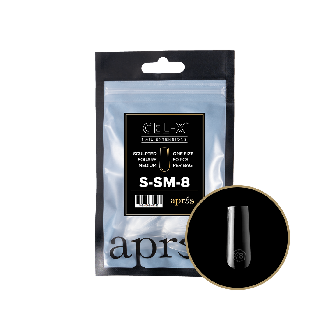 Aprés GEL-X® Sculpted Square Medium Refill Bag (50pcs) - Size 8