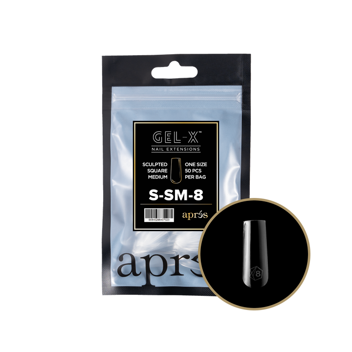 Aprés GEL-X® Sculpted Square Medium Refill Bag (50pcs) - Size 8