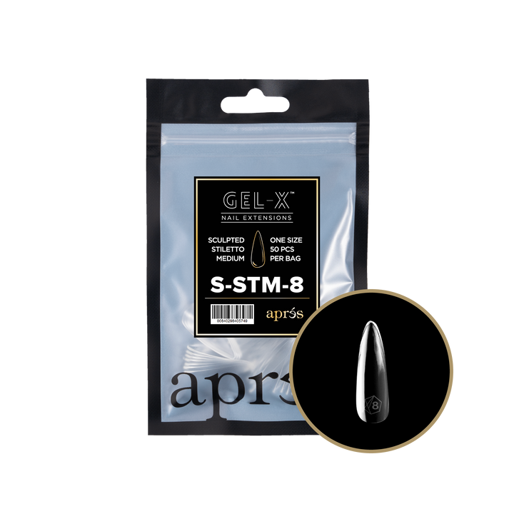 Aprés GEL-X® Sculpted Stiletto Medium Refill Bag (50pcs) - Size 8