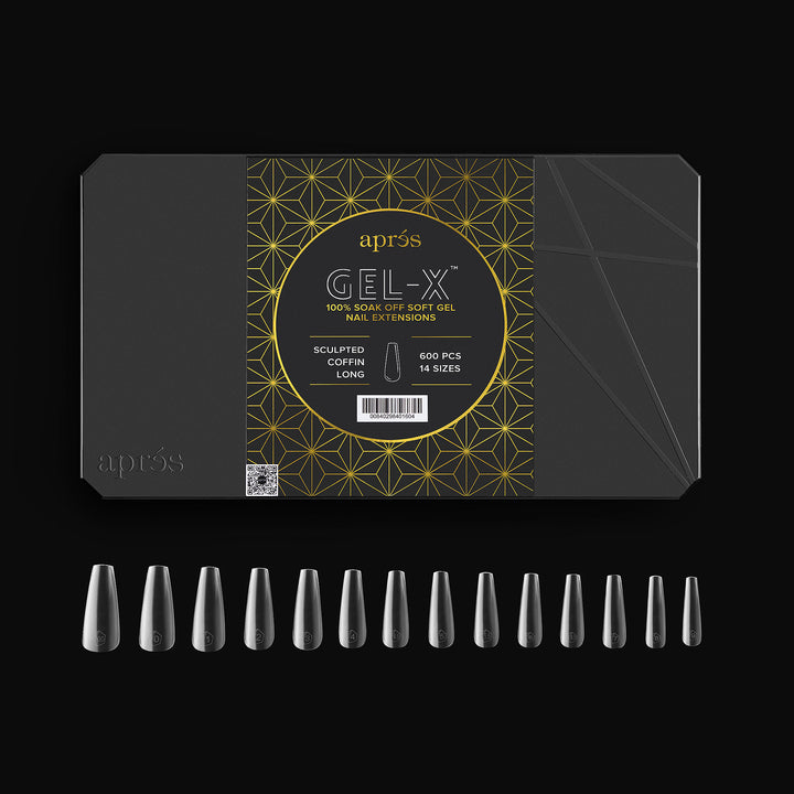 Aprés Gel-X® Sculpted Coffin Long Box of Tips - Pro (600pcs) - tips