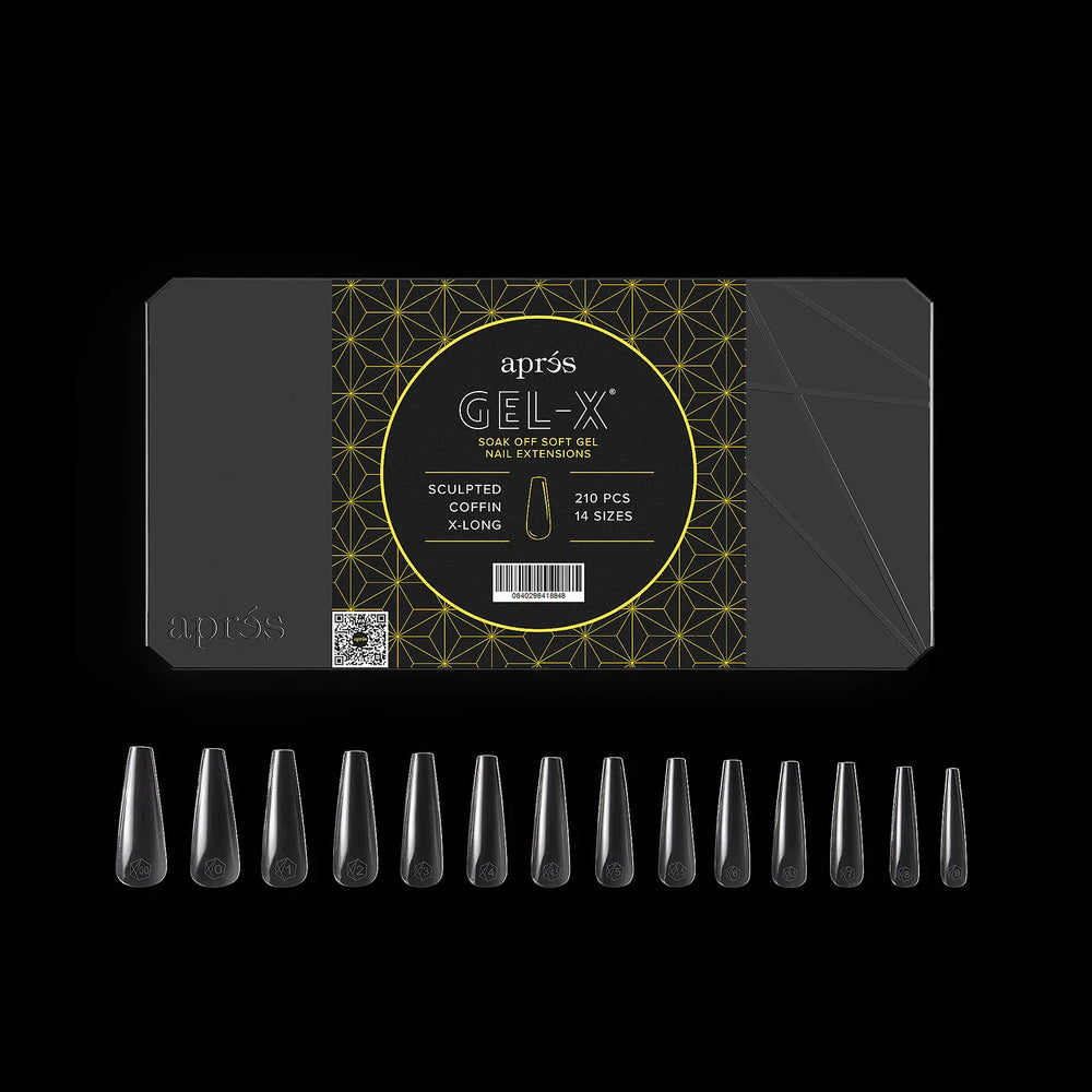 Aprés Gel-X® Sculpted Coffin Extra Long Box of Tips - Mini (210pcs) - tips