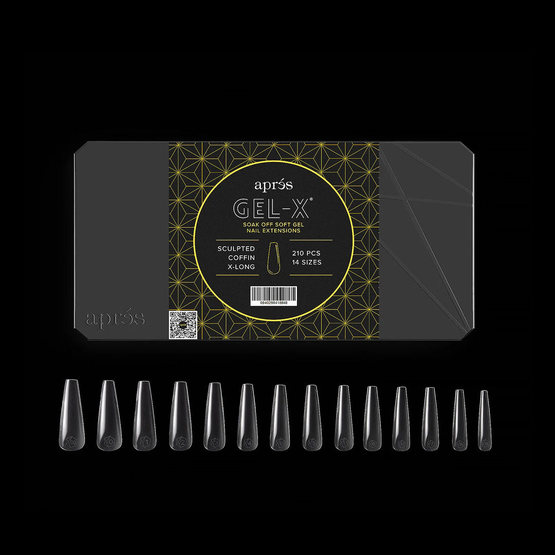 Aprés Gel-X® Sculpted Coffin Extra Long Box of Tips - Mini (210pcs) - tips