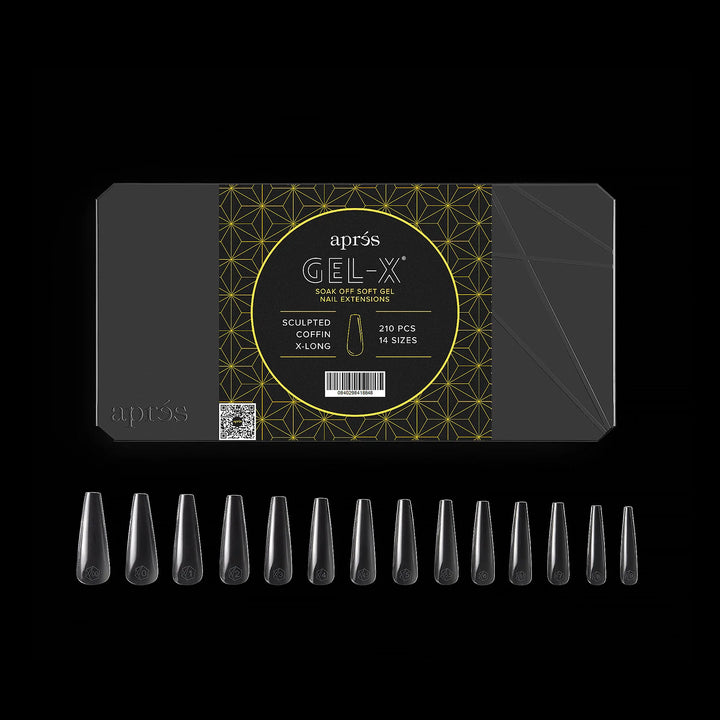 Aprés Gel-X® Sculpted Coffin Extra Long Box of Tips - Mini (210pcs) - tips