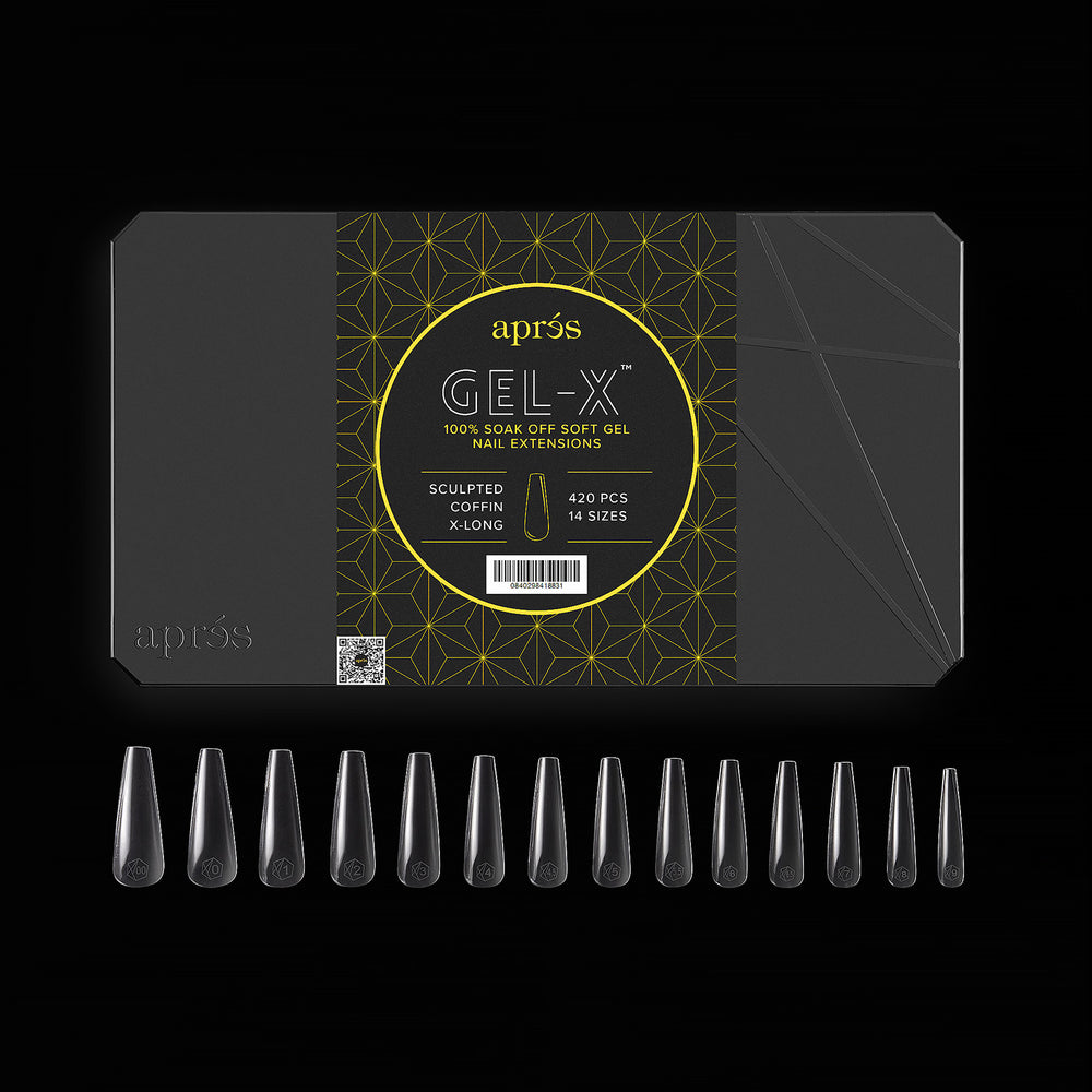 Aprés Gel-X® Sculpted Coffin Extra Long Box of Tips - Pro (420pcs) - tips