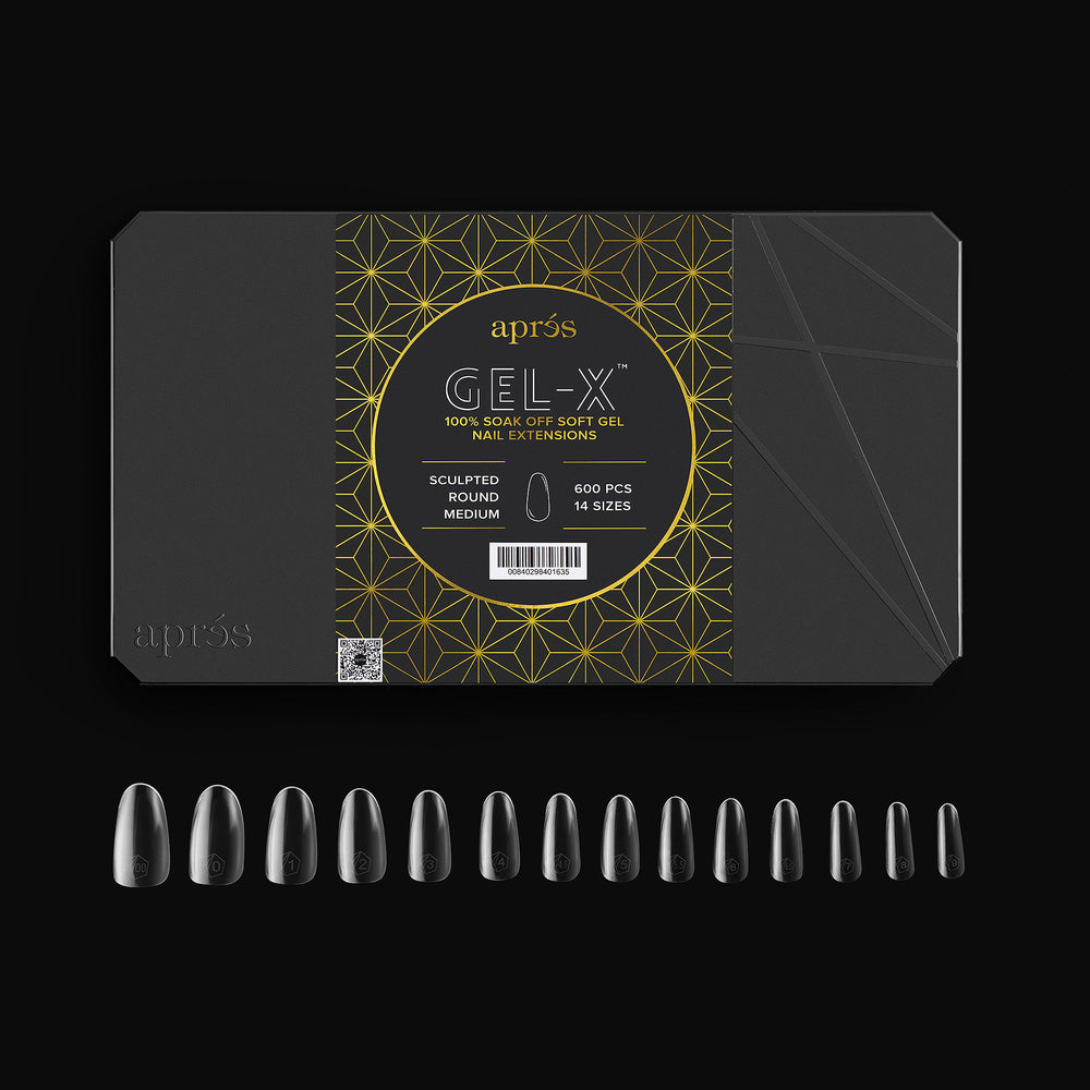 Aprés Gel-X® Sculpted Round Medium Box of Tips - Pro (600pcs) - tips