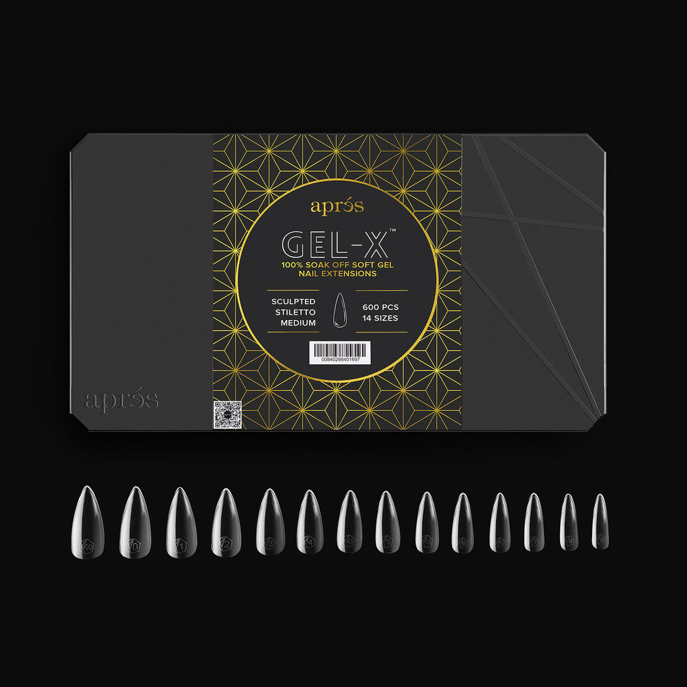 Aprés Gel-X® Sculpted Stiletto Medium Box of Tips - Pro (600pcs) - tips