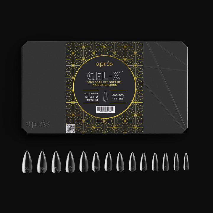 Aprés Gel-X® Sculpted Stiletto Medium Box of Tips - Pro (600pcs) - tips