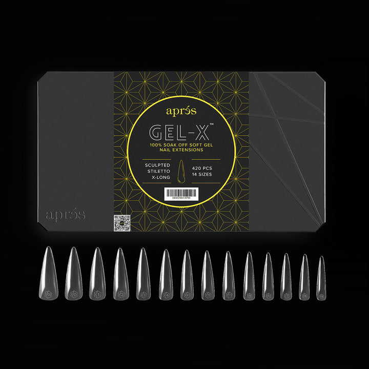 Aprés Gel-X® Sculpted Stiletto Extra Long Box of Tips - Pro (420pcs) - tips