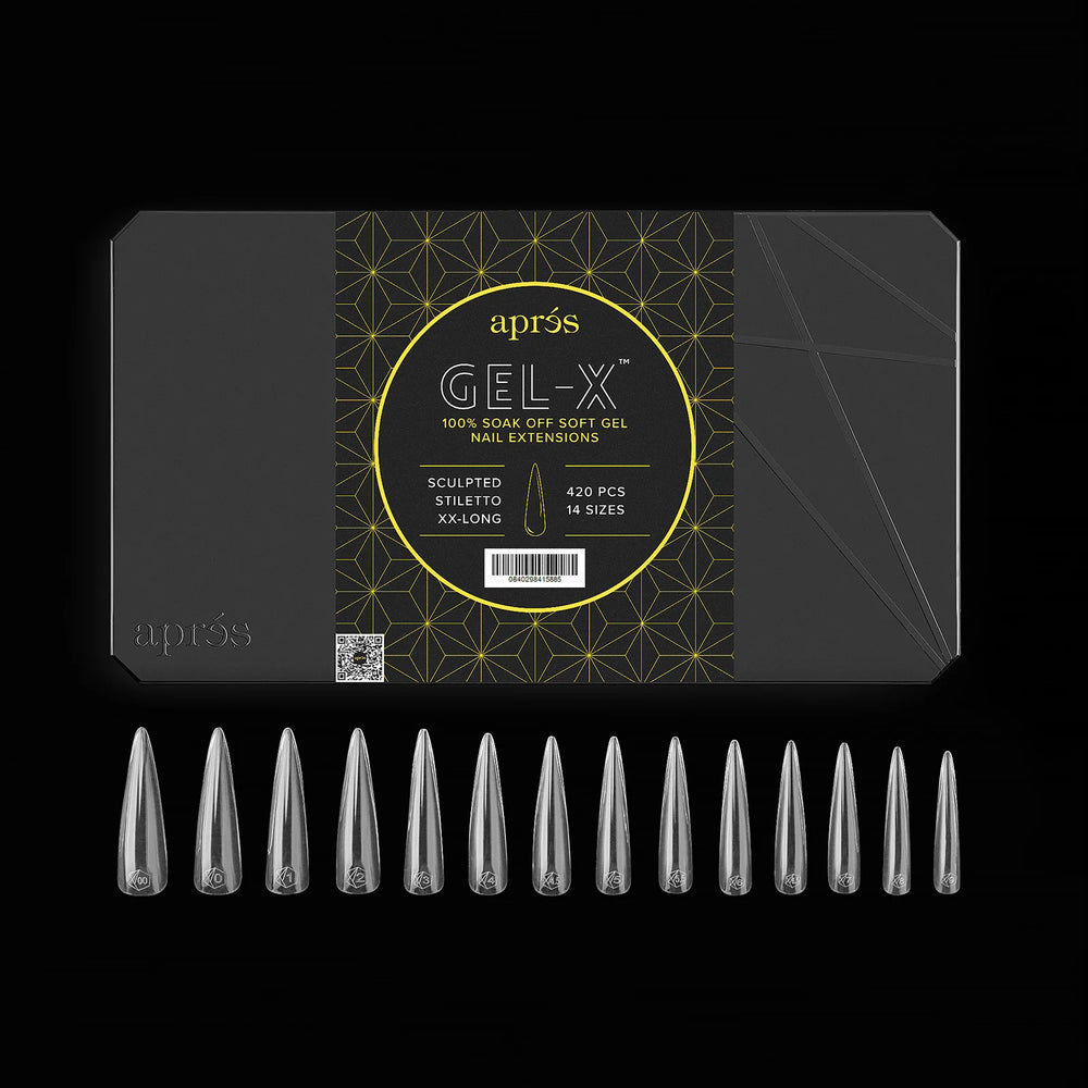 Aprés Gel-X® Sculpted Stiletto Extra Extra Long Box of Tips- Pro (420pcs) - tips