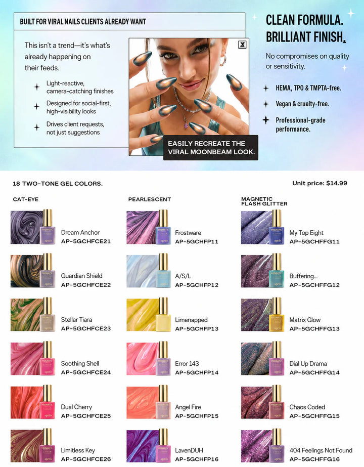 Apres Prismatic Collection Gel Couleur 10ml (HEMA/TPO Free)