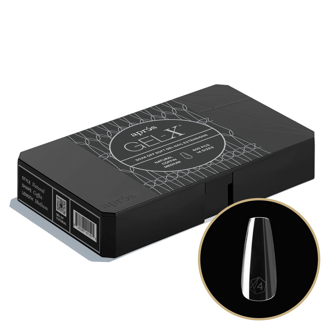 Hộp Móng Giả GEL-X® Tự Nhiên Dáng Coffin Cỡ Trung - Chuyên Nghiệp (600 móng)