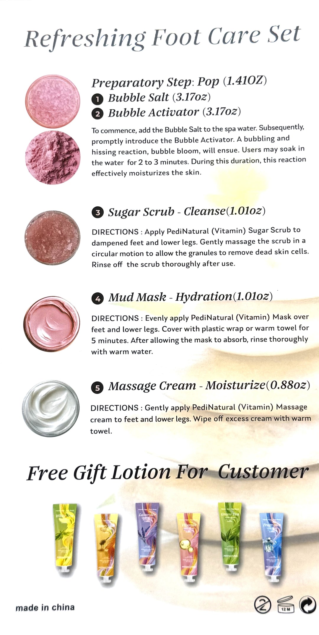 Pedinatural Bubble Bloom Spa Pedicure Kit 7in1