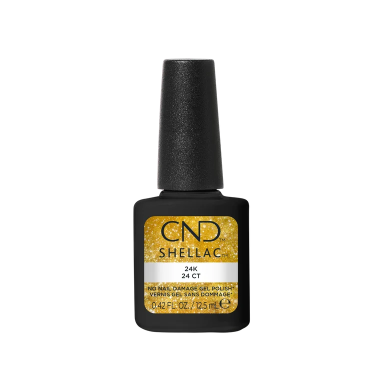 CND Shellac 24K gold glitter gel polish, 0.42 fl oz (12.5 ml) bottle