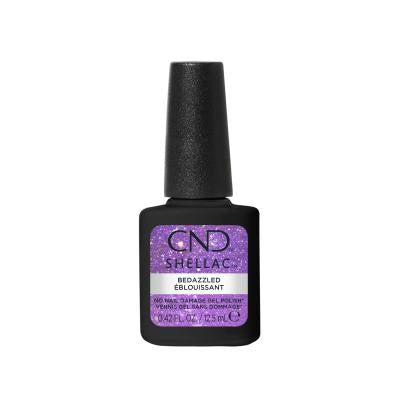 CND Shellac Bedazzled purple glitter gel polish, 0.42 fl oz (12.5 ml) bottle