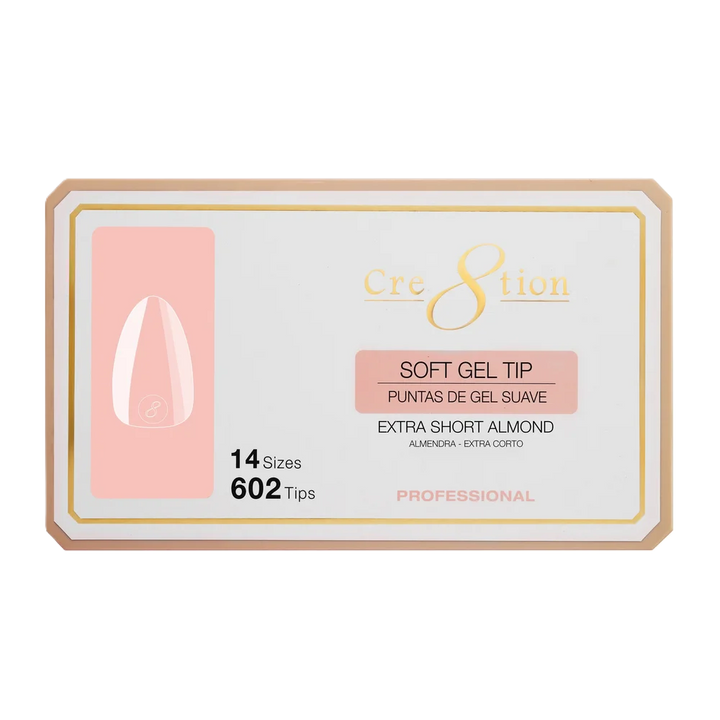 Cre8tion Soft Tips 14 Kích cỡ - Hạnh nhân