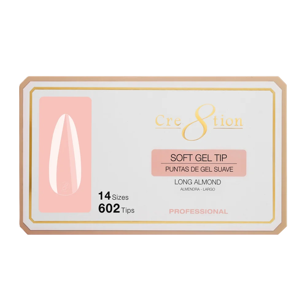 Cre8tion Soft Tips 14 Kích cỡ - Hạnh nhân