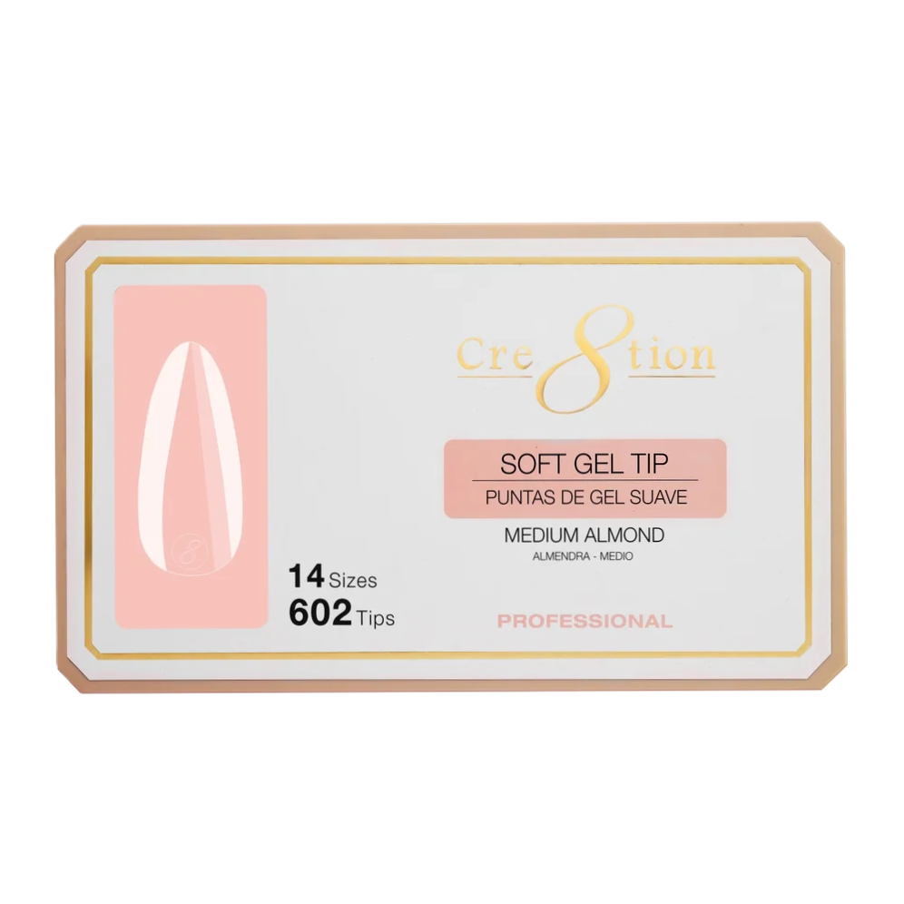 Cre8tion Soft Tips 14 Kích cỡ - Hạnh nhân