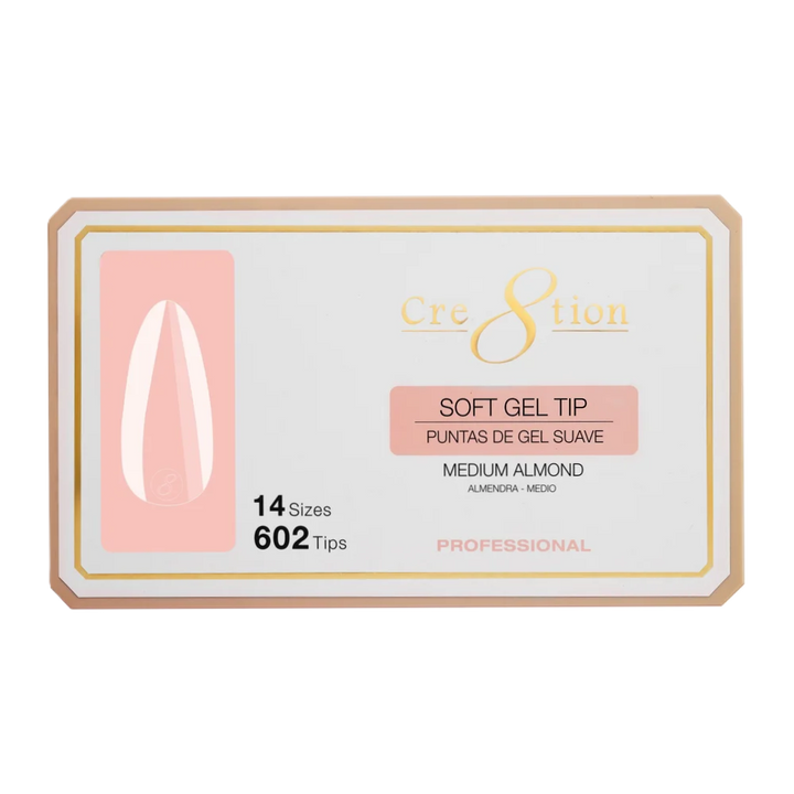 Cre8tion Soft Tips 14 Kích cỡ - Hạnh nhân