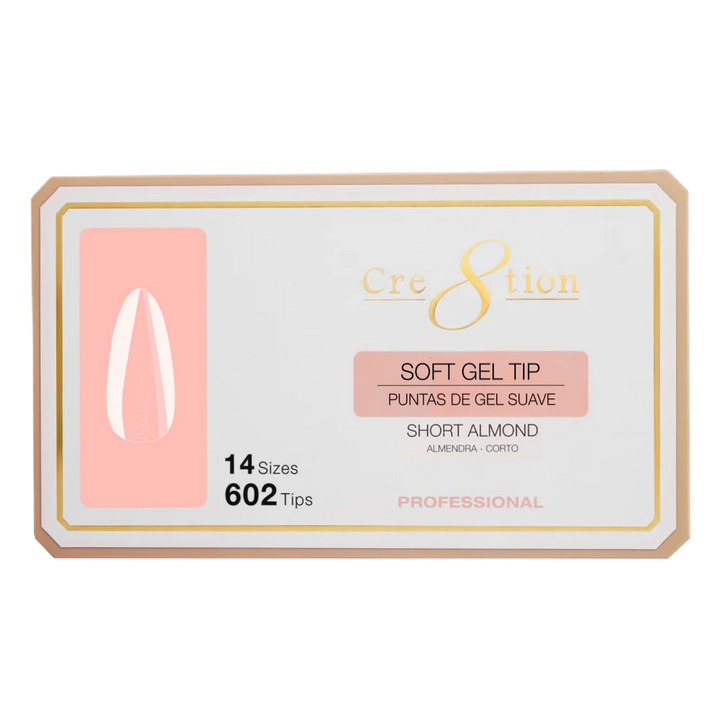 Cre8tion Soft Tips 14 Kích cỡ - Hạnh nhân