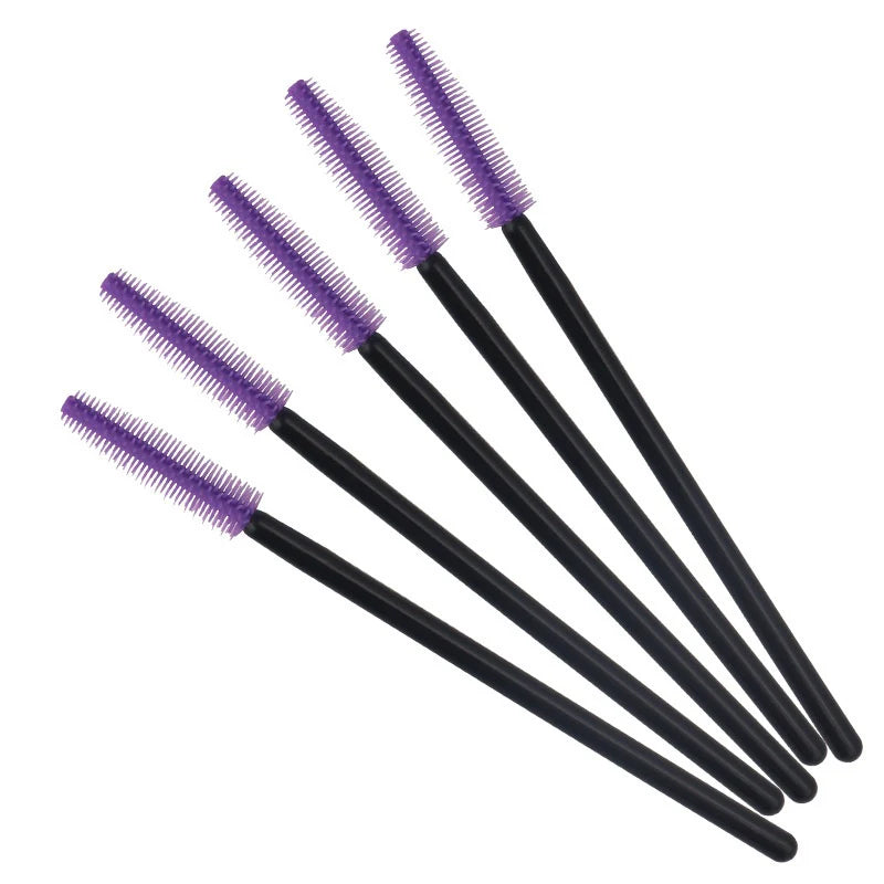 Disposal Eyelash Brush - Purple with Black Sticker (50pcs)