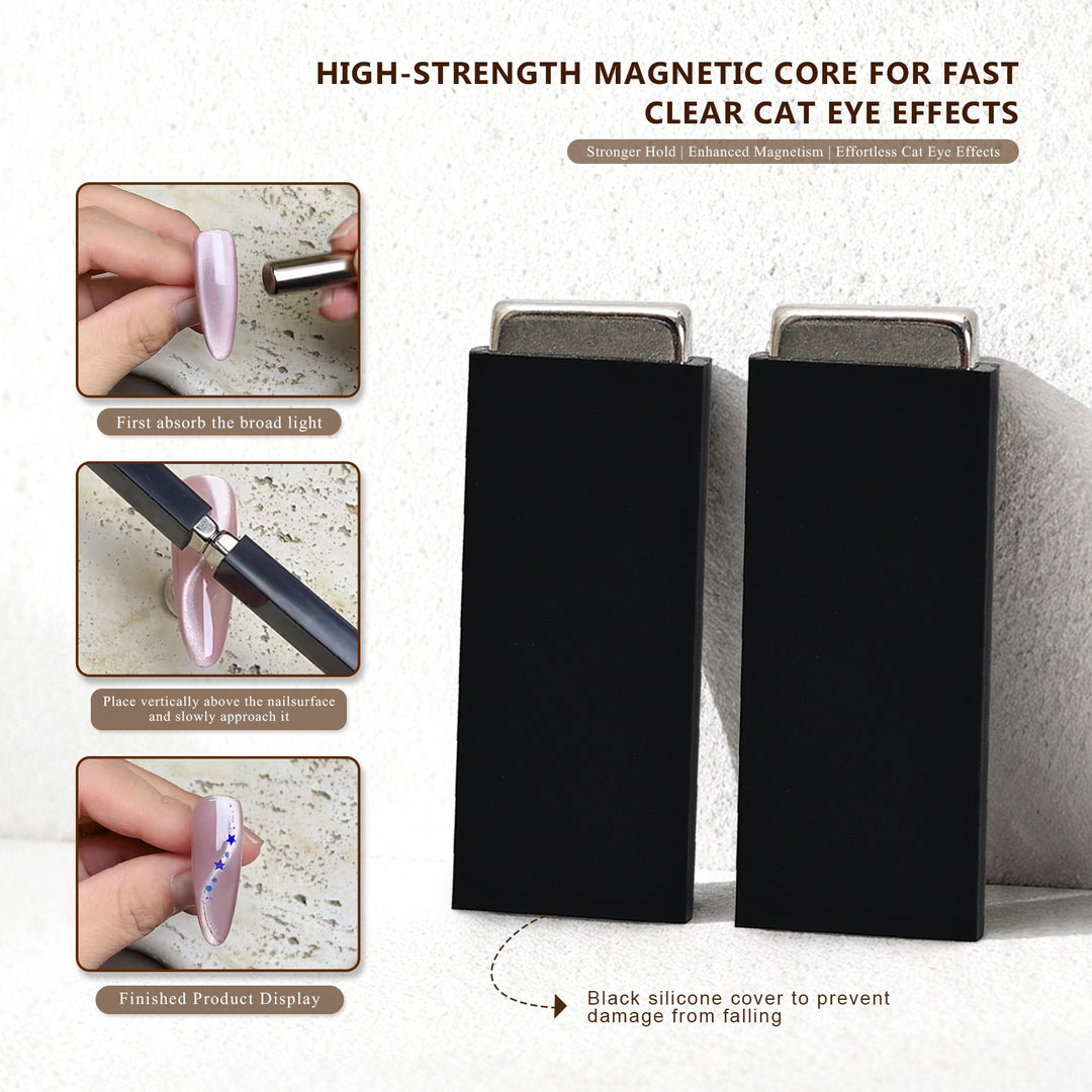 Dual Head Rectangle Nail Art Magnet (2pcs)