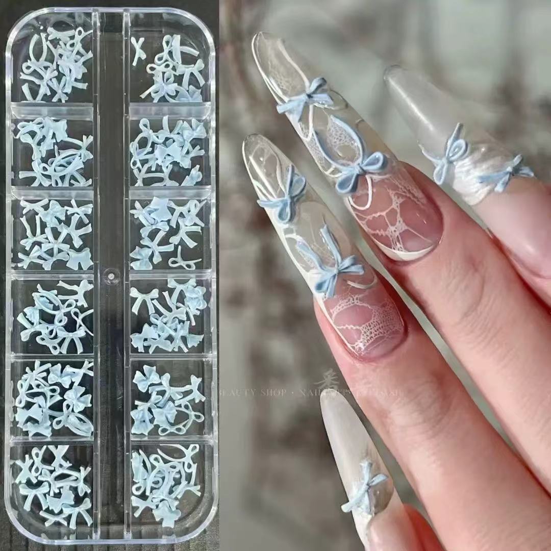 12 Grids BowTie Nail Charms