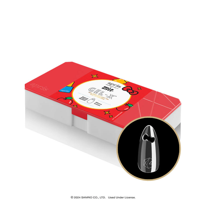 Hello Kitty® x Aprés Gel-X® 自然杏仁中号蝴蝶结镂空甲片盒 (280片, 14种尺寸)