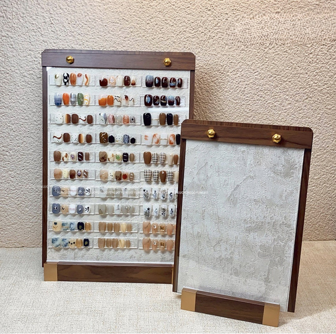 Wooden Nail Color Display Board With Stand