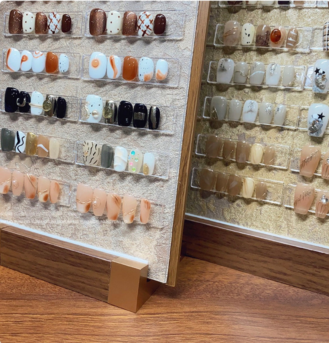 Wooden Nail Color Display Board With Stand