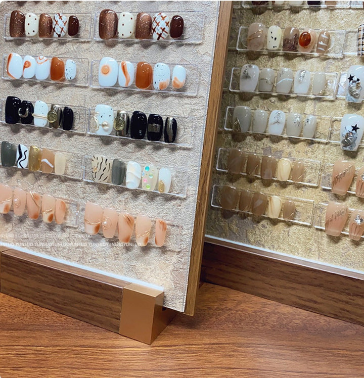 Wooden Nail Color Display Board With Stand