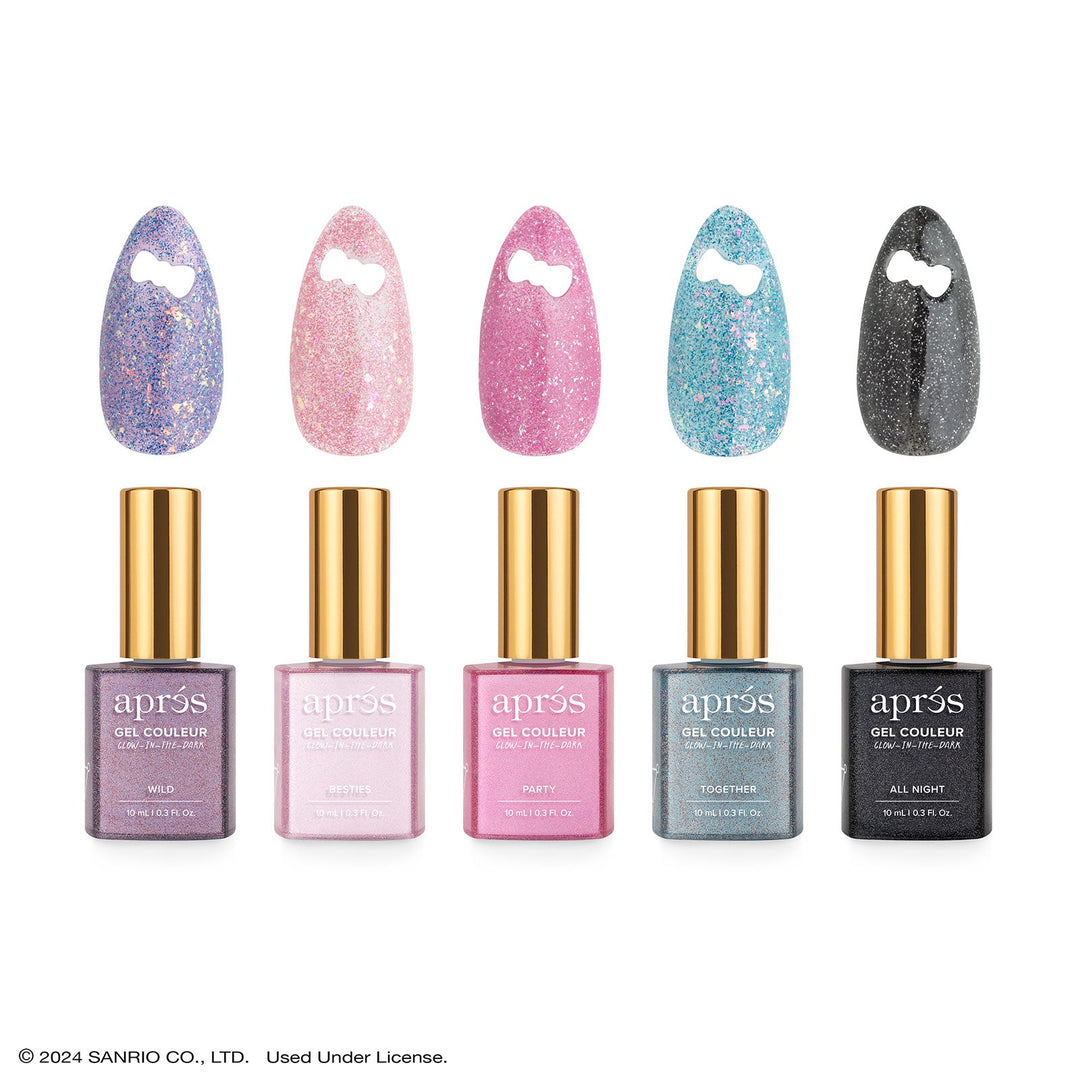 Aprés Kuromi™ Naughty and Nice Flash Glitter Gel Couleur (Set of 5)-10ml