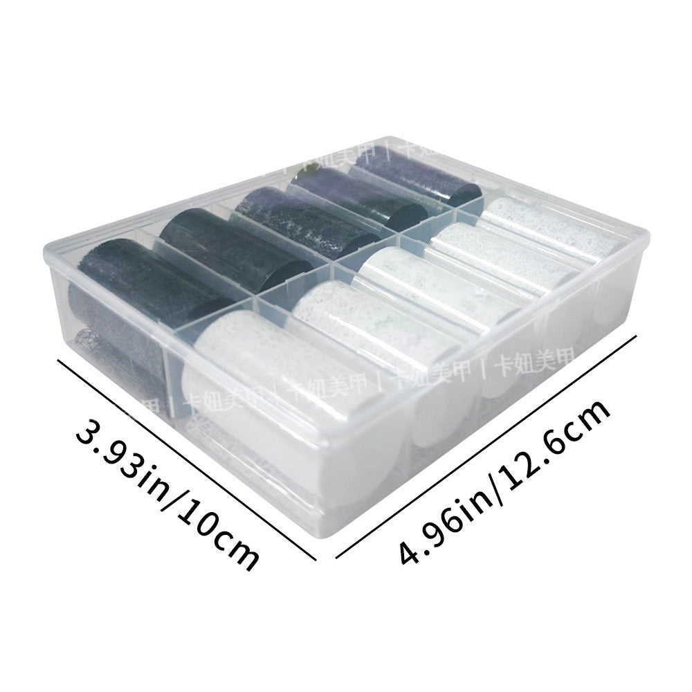 Kaniu Black &amp; White Lace Foil Transfer Roll Sticker 10rolls/Box 