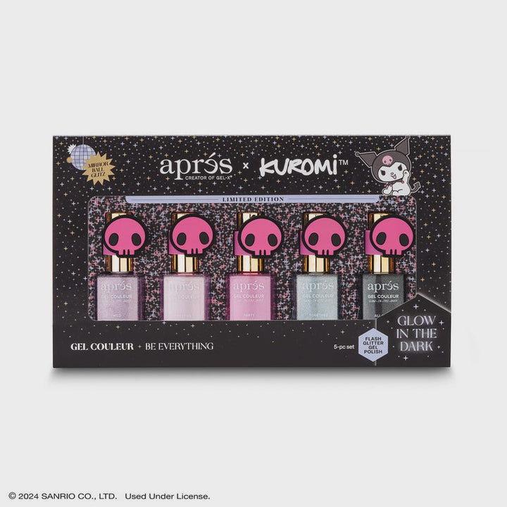 Aprés Kuromi™ Naughty and Nice Flash Glitter Gel Couleur (Set of 5)-10ml