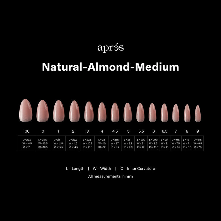 酷洛米™ x Aprés Gel-X® 自然法式中号杏仁形甲片盒装（280片，14种尺寸）