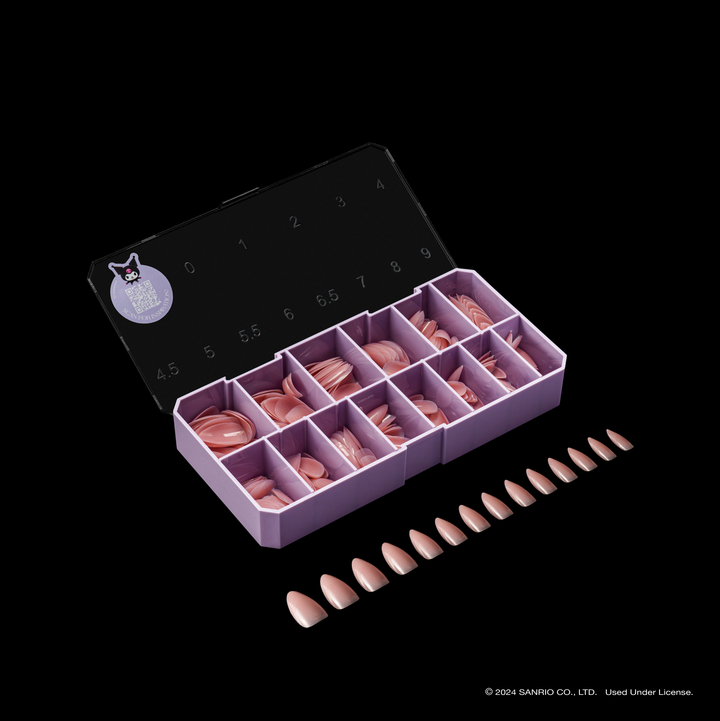 Hello Kitty® x Aprés Gel-X® 自然杏仁中号蝴蝶结镂空甲片盒 (280片, 14种尺寸)