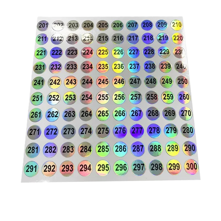 Laser Number Tag (1-300)